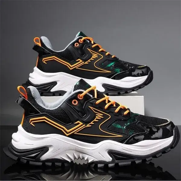 Jushicloth Men Spring Autumn Fashion Casual Colorblock Mesh Cloth Breathable Rubber Platform Shoes Sneakers