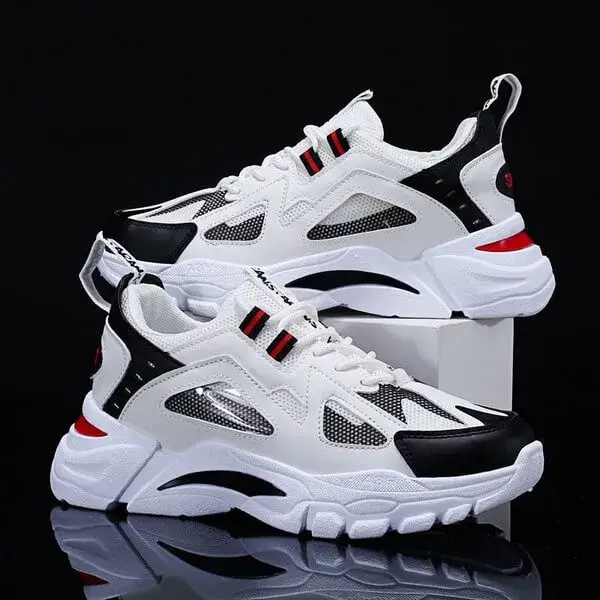 Jushicloth Men Spring Autumn Fashion Casual Colorblock Mesh Cloth Breathable Lightweight Rubber Platform Shoes Sneakers